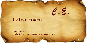 Czina Endre névjegykártya
